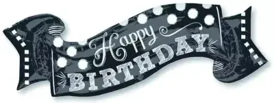 Happy Birthday Banner Foil Balloon - 40