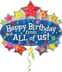 Happy Birthday From All Of Us Foil Balloon - 71cm x 79cm