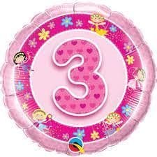 Pink 3rd Foil Birthday Balloon - 18