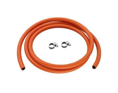 Standard 8mm Propane/Butane High Pressure Hose & Clips - 2 Metres