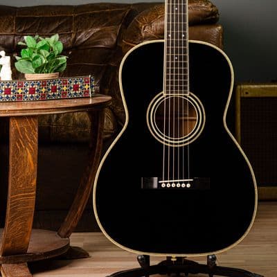 Atkin Glitter Trim OOs Guitar in Black