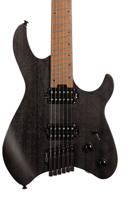 Cort Space G6MS, Semi Gloss Trans Black, wit Gigbag