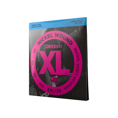 D'Addario XL-Series Nickel Wound 45-100 Bass Guitar Strings, Long Scale (EXL170)