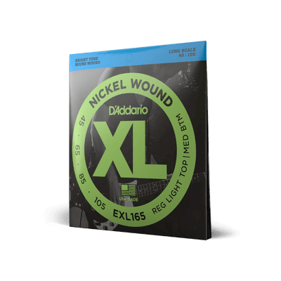D'Addario XL-Series Nickel Wound 45-105 Bass Guitar Strings, Long Scale (EXL165)