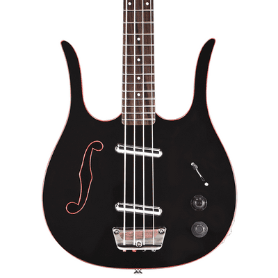 DANELECTRO RED HOT LONGHORN BASS GUITAR-BLACK RED