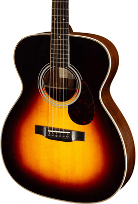 Eastman E20OM TC Thermo-Cure Top Sunburst Guitar with Fitted Pick Up