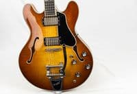 Eastman T486B Goldburst Guitar with Bigsby and Case