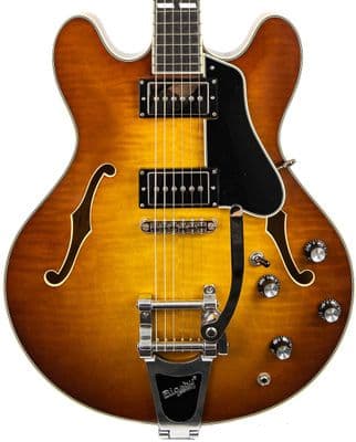 Eastman T486B Goldburst Guitar with Bigsby and Case