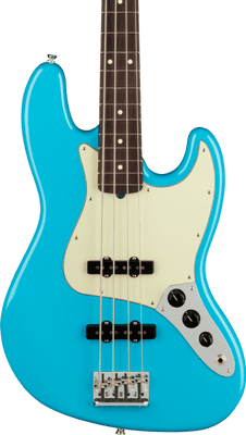 Fender American Professional II Jazz Bass, Miami Blue, Inc Case