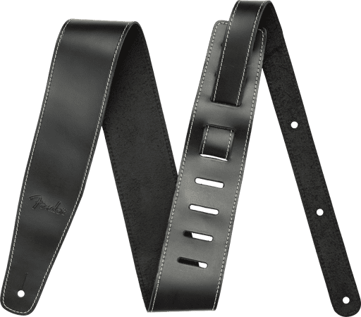 Fender Broken-In Leather Strap, Black, 2.5