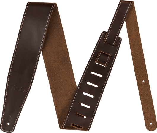 Fender Broken-In Leather Strap, Brown, 2.5