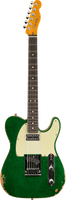 Fender Custom Dual Stack HS Tele Relic, 3A, Fingerboard, Green Sparkle Top with Natural Body