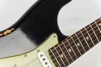 Fender Custom Shop Custom Deluxe HB S-1 Strat Relic with Closet Classic Hardware, 3A, Black