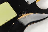 Fender Custom Shop Custom Deluxe HB S-1 Strat Relic with Closet Classic Hardware, 3A, Black