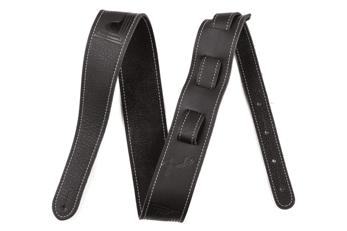 Fender Monogrammed Leather Strap, Black, 2