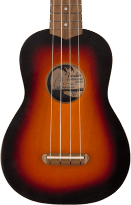 Fender Venice Soprano Uke, Walnut Fingerboard, 2-Color Sunburst