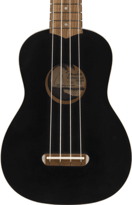 Fender Venice Soprano Uke, Walnut Fingerboard, Black