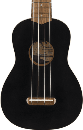 Fender Venice Soprano Uke, Walnut Fingerboard, Black