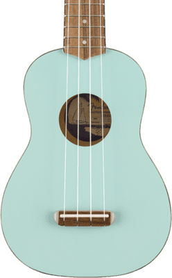Fender Venice Soprano Uke, Walnut Fingerboard, Daphne Blue
