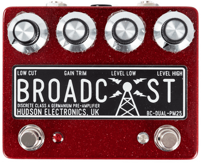 Hudson Broadcast Dual PM25 Red Sparkle Class-A Germanium Preamp Pedal