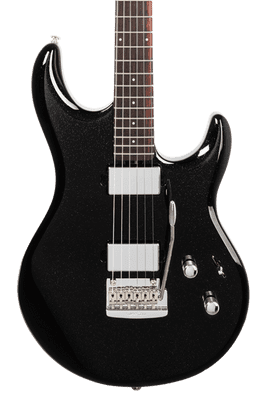 Luke 4 HH Black Sparkle Guitar, Roasted Figured Maple Neck