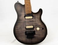 Music Man Axis Charcoal Cloud Flame Guitar Satin, Roasted Neck