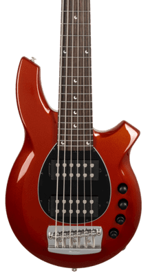 Music Man Bongo 6 HH - Blood Orange - Rosewood - Black PG - Chrome Hardware