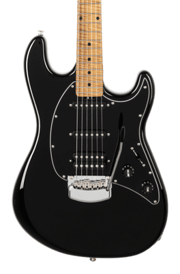 Music Man Cutlass RS HSS - Black - Black PG - Chrome Hardware