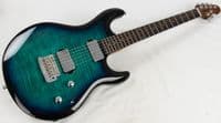 Music Man Luke 4 Maple Top, Blue Dream, Roasted Figured Neck