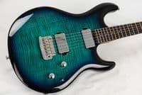 Music Man Luke 4 Maple Top, Blue Dream, Roasted Figured Neck
