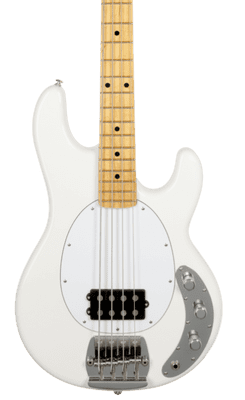 Music Man Retro '70s StingRay Bass - White - Maple - White PG - Chrome