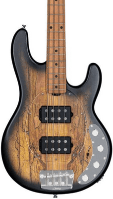 Music Man Sterling Stingray Ray34 HH Spalted Maple Natural Burst