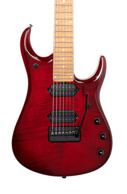 Musicman JP15 7 String - Red Tide Flame - Figured Roasted Maple/Maple - No Pickguard
