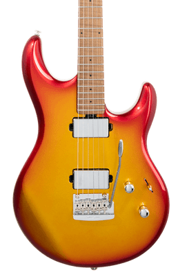 Musicman Luke 4 - HH - Fireball  - Roasted Figured Maple/Rosewood - Chrome Hardware