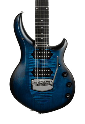 Musicman Majesty 7 String - Blue Silk - Ebony - No Pickguard - Chrome Hardware