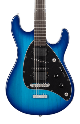 Musicman Steve Morse STD - Morse Blue Burst -  Roasted Figured Maple/Rosewood - Black Pickguard