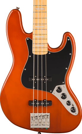 Squier Classic Vibe Active '70s Jazz Bass, Maple, Black Pickguard, Mocha