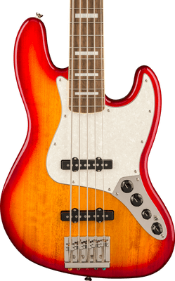 Squier Classic Vibe Active '70s Jazz Bass V, Laurel , White Pearloid Pickguard, Sienna