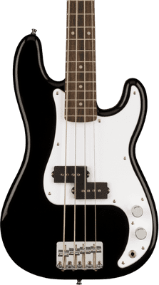 Squier  Mini Precision Bass, Laurel Fingerboard, White Pickguard, Black