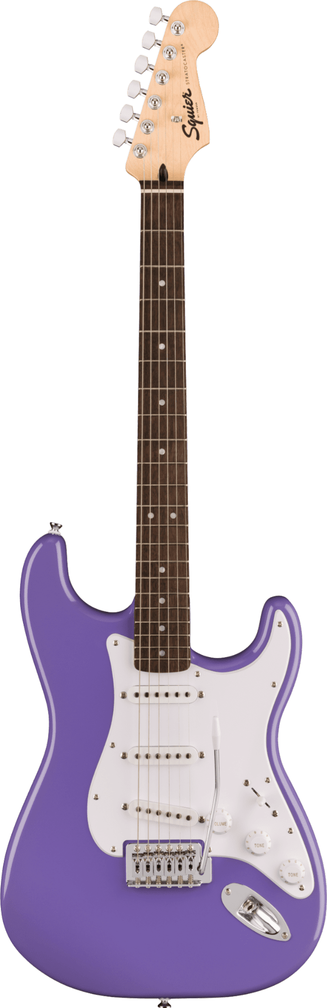 Squier Stratocaster パープルジャンク品未清掃 Squier Sonic Stratocaster Laurel White Pickguard Ultraviolet