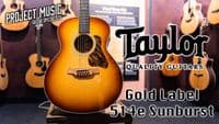 Taylor Gold Label 514e Sunburst Firestripe, Inc Case