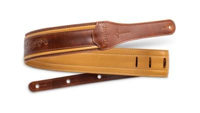 Taylor Nouveau 2.5" Leather Guitar Strap, Medium Brown, (4118-25)