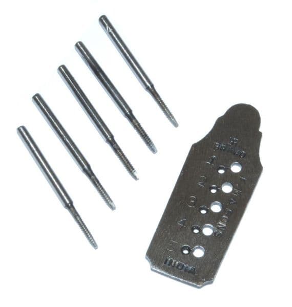 1-5 Tap and Die Screw Plate Set, Taps & 1 Plate, 1.4 - 1.8mm, Jewellers. J1470