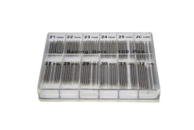 100 Pc Large Watch Strap Spring Bars , 21mm - 32mm, 1.6mm Dia. J2135