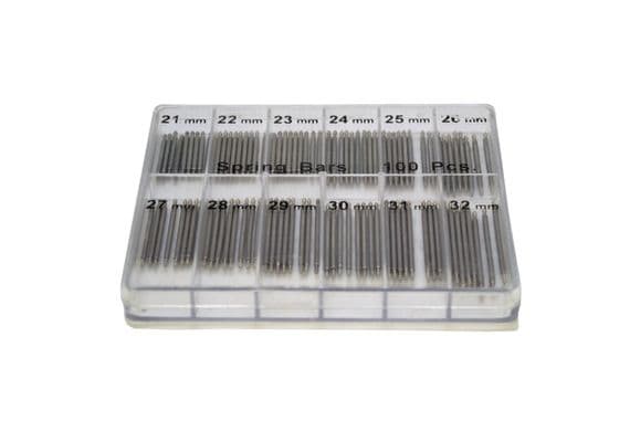 100 Pc Large Watch Strap Spring Bars , 21mm - 32mm, 1.6mm Dia. J2135