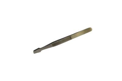 120mm Stainless Steel Tweezers, 4mm Wide Flat End. S7147