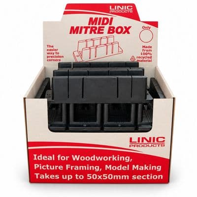 20 x Midi Mitre Box in Display Box. Linic UK Made MB1010