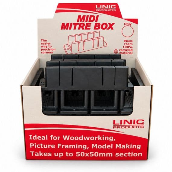 20 x Midi Mitre Box in Display Box. Linic UK Made MB1010