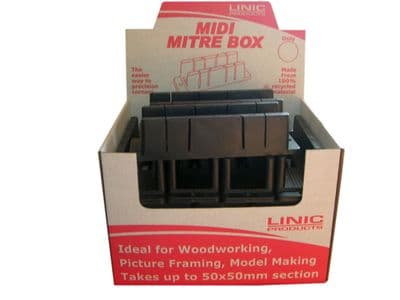 20 x Midi Mitre Box in Display Box. Linic UK Made MB1010