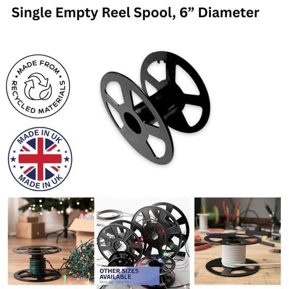 6” Diameter Empty Reel Spool for Cable/Xmas Lights/LED Lights, Rope, Wire, etc. PL100